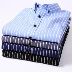 Для мужчин; короткий рукав по всей поверхности в Вертикальную Полоску рубашка на пуговицах Стандартный-fit удобная хлопковая летняя удобная