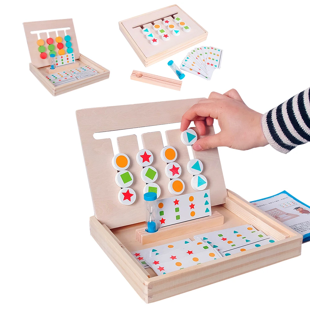 Монтессори игрушки для детей 4 сочетание цветов деревянные детские игрушки Ранние развивающие игрушки дидактические игры Обучение логическая игрушка