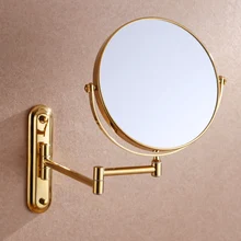 Роскошные золотые 3x 1x увеличительное настенное крепление макияж зеркало гироборд с колесами 8 дюймов двухсторонняя Растяжка Выдвижная ванное зеркало под туалетный столик косметическое зеркало