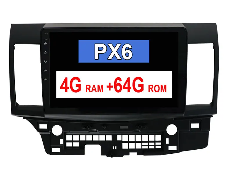 4G ram 64G HDMI BT 4,0 Два Din Автомобильный мультимедийный плеер Android 9,0 авто радио для Mitsubishi Lancer 2006- gps SWC DAB 8 ядер - Цвет: PX6 4G 64G