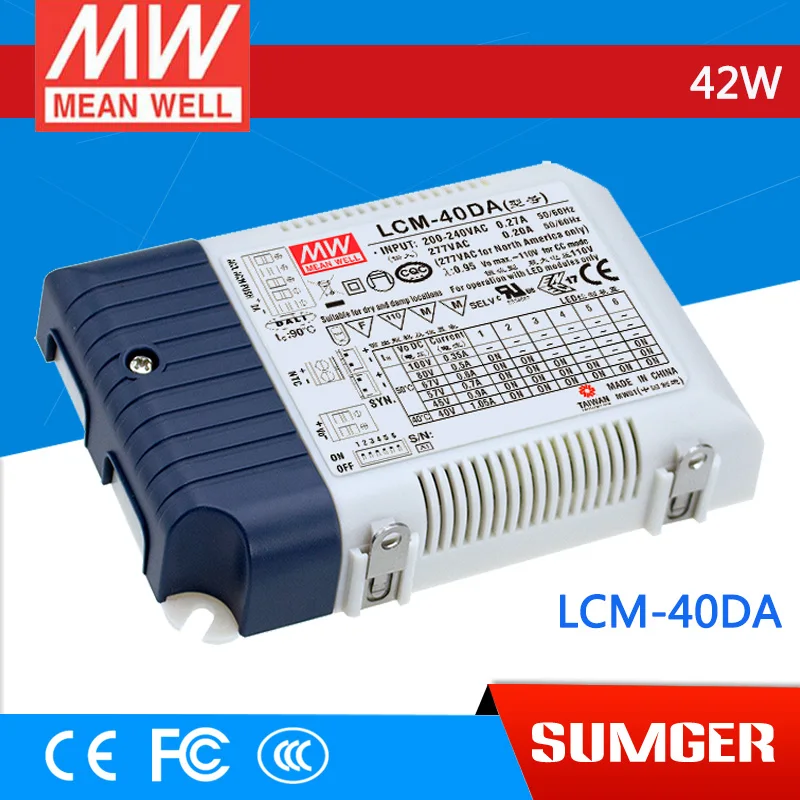 

[Free shipping] MEAN WELL LCM-40DA 2Pcs 40V 1050mA meanwell LCM-40DA 40V 42W Multiple-Stage Output Current LED Power Supply