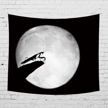 

Mantis Wolf Moon Shadow Sci-Fi Home Outdoor Decorative Outdoor Tapestry Wall Hanging Sheets Picnic Cloth Decor Gift