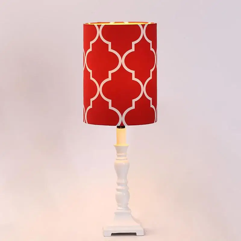 

High Quality Healthy Modern Fashion Resin Red Fabric Led E27 Table Lamp For Bedroom Bedside Children's Room Gift H 47cm 80-265v