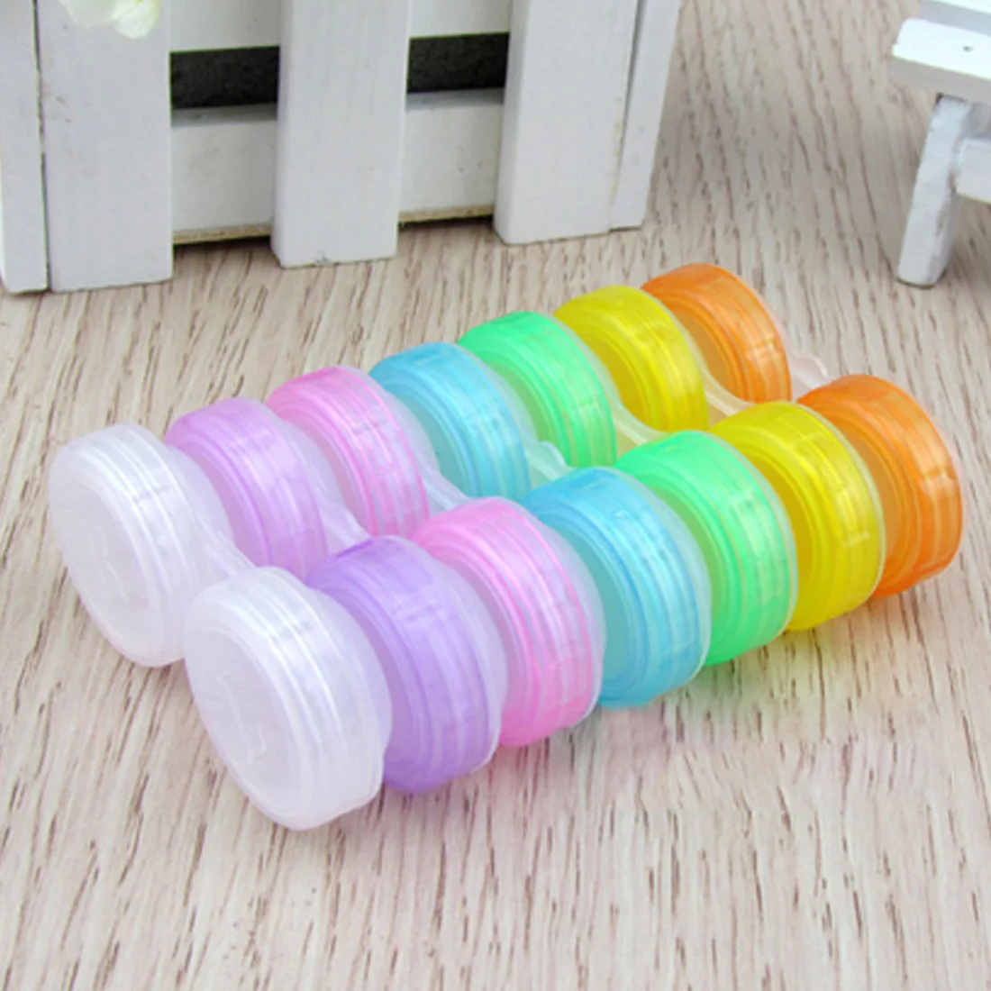 Пластиковый держатель коробки для контактных линз портативный маленький милый конфетный цвет контейнер для очков контактные линзы замочить цвет случайный