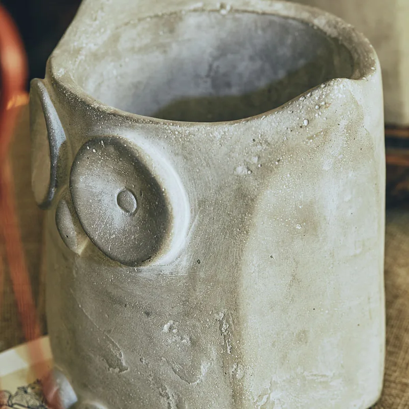 Embossed owl plant potted silica gel mould creative DIY household