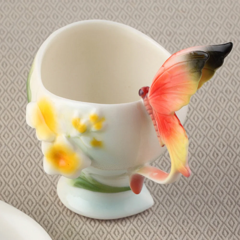 Bone China Ceramic Enamel Coffee Cup European Creative Erfly Bone China Ceramic Enamel Coffee Cup European Creative Erfly And Flower Mug Cups For Wedding Gift In Mugs From Home Garden On Aliexpress