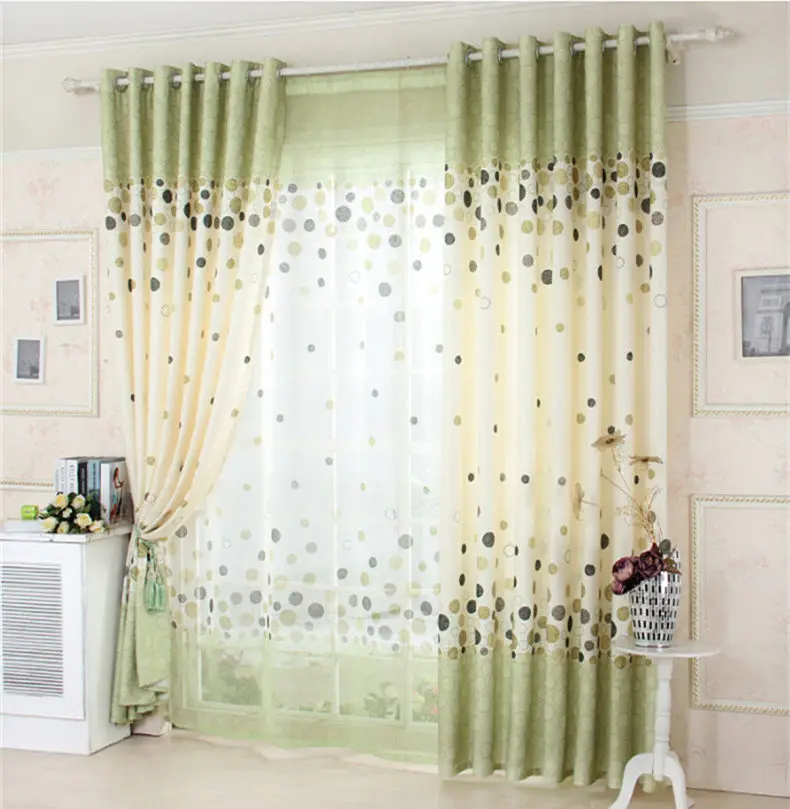 Hot 2015 Sheer Curtains Brief Dot Curtain Bedroom Living Fresh Washable