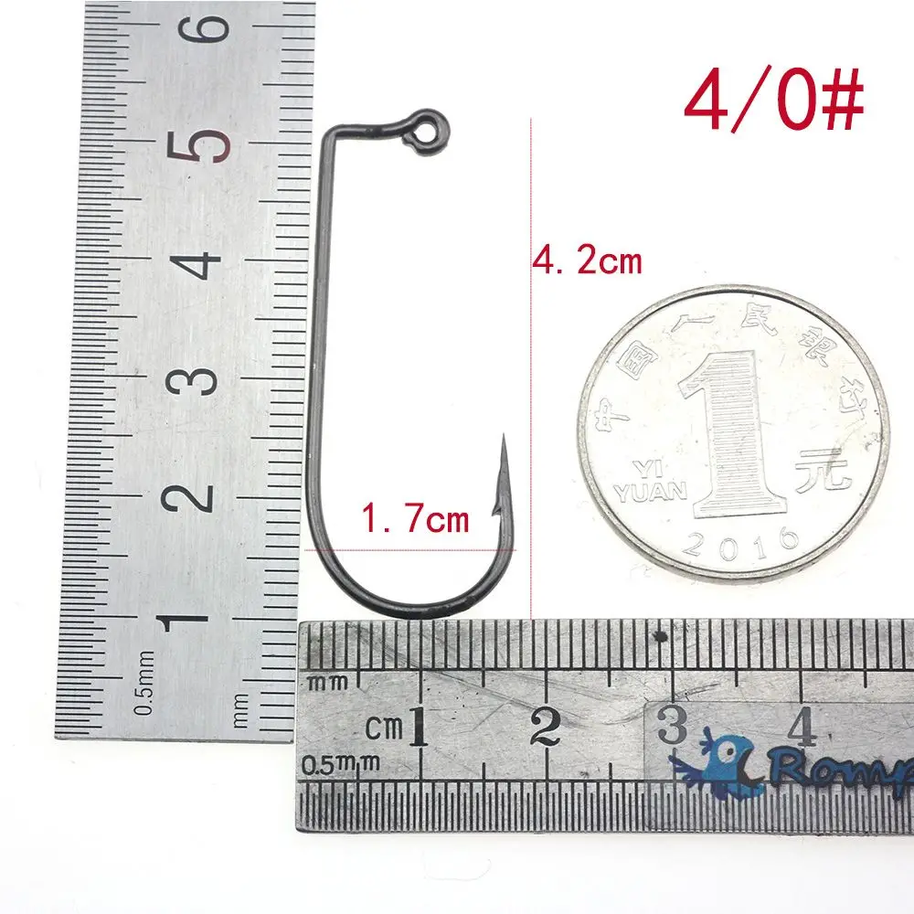 Rompin 50 шт./лот Aberdeen офсетный рыболовный крючок из высокоуглеродистой стали 90 градусов хвостовик изогнутый морская Мормышка Крючки Размер 6-4/0 - Цвет: size 4I0