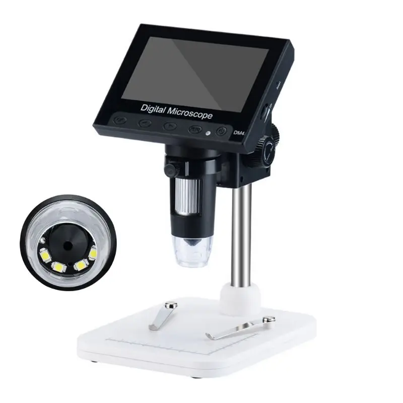 

720P 1000x USB Digital Electronic Microscope 4.3"LCD Display VGA Microscope with 8 LED USB 2.0 Digital Microscope for PCB