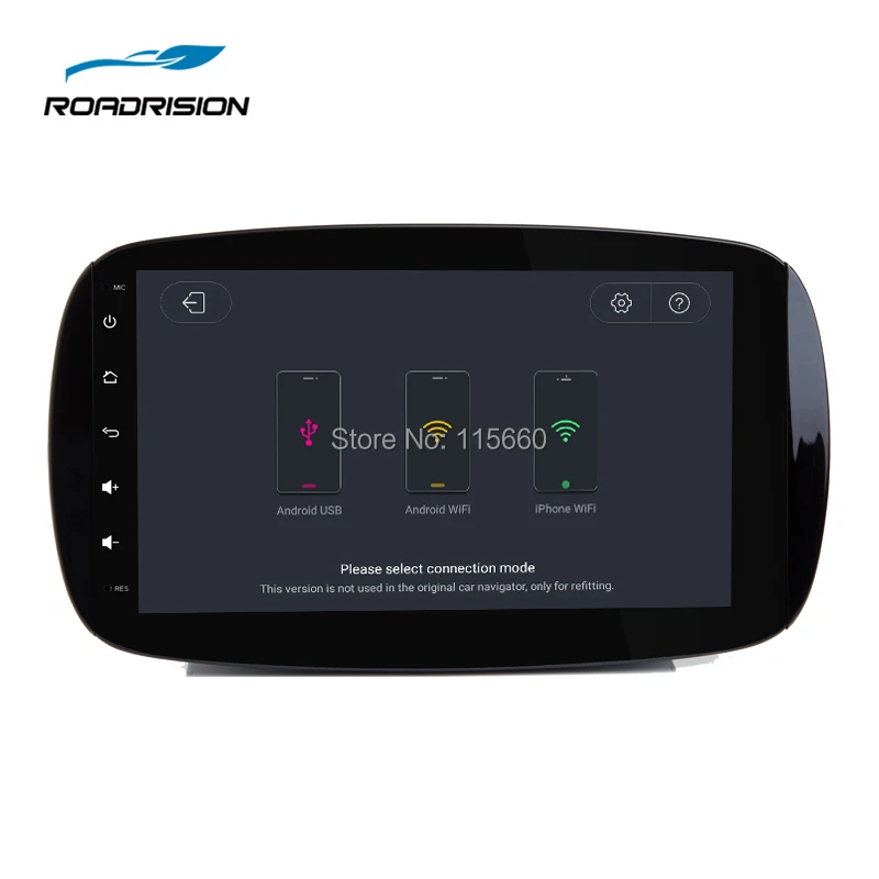 RoadRision 9inchs IPS Android Car Multimedia GPS Navigation Player for Mercedes Benz Smart Fortwo C453 A453 W453 2015 2016 2017 2018 4