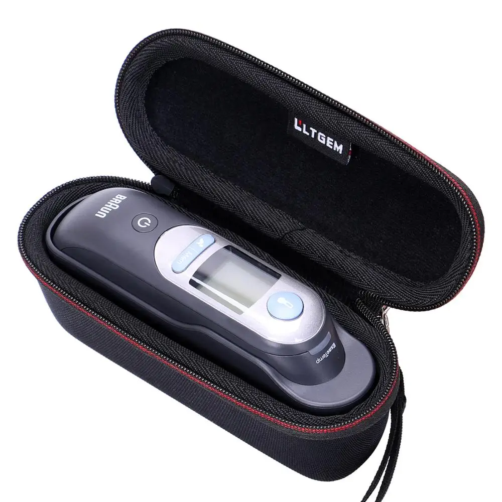 LTGEM EVA 충격 방지 휴대용 하드 케이스, 브라운 디지털 귀 온도계 온도계, 5 IRT6500 및 브라운 써모스캔 7, 케이스 전용