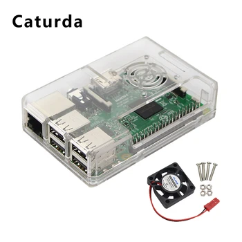 

For Raspberry Pi 3 ABS Case Black/Transparent/Blue/Red Plastic Box Shell + Cooling Fan Cooler for Raspberry Pi 3 3B Plus Case