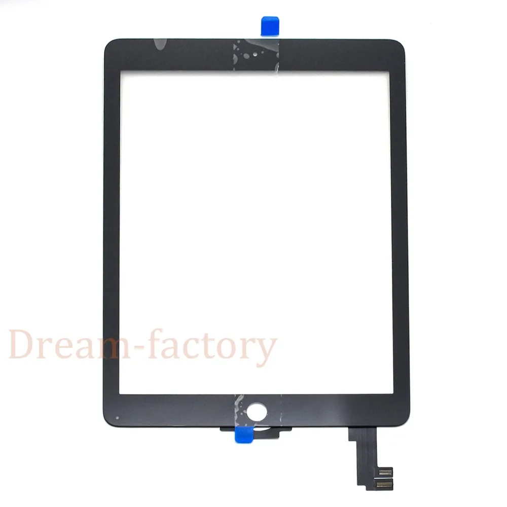 

50pcs DHL For iPad Air 2 2nd Generation A1567 A1566 Touch Screen Digitizer Glass Lens Tablet Panel White Black
