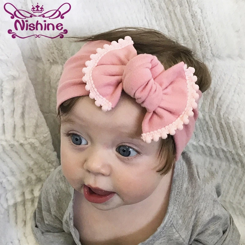 tie diy headband knot baby Children Knot Nishine Tie Bow Hair Girls Kids Elastic Bands Bands Turban Headwrap Head Headband
