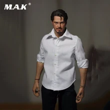 1 6 Scale Male Clothing White Casual Shirts Model Toys For 12 Action Figure Body Accessory