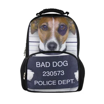 

FORUDESIGNS 3D Men's Travel Backpack Children Animal Jack Russell Printing Backpack for School Oversize Boys Casual Daypack