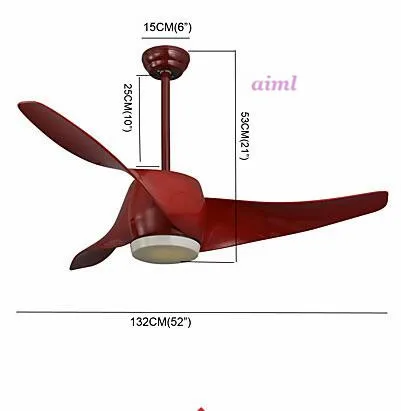 52 дюймов 132 см потолочный вентилятор светодиодный потолочный светильник с дистанционным Управление для гостиной столовой 85-265 В