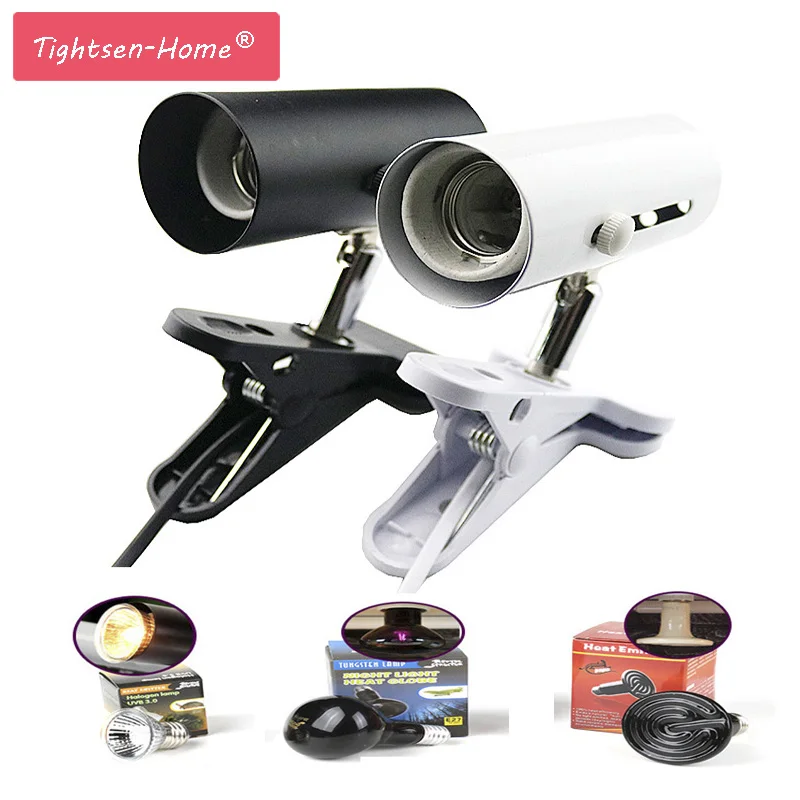 

E27 Metal Habitat UVA+UVB Fish Tank Heating Reptile Light Clamp Bulb Clip Pet Stand With Switch Fixture Lamp Holder Base Turtle