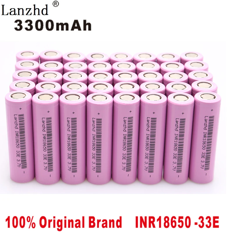 40 шт. бренд 18650 Аккумулятор 3,7 в 3300 мАч INR18650 30A литий-ионные аккумуляторы для фонарика реальная емкость