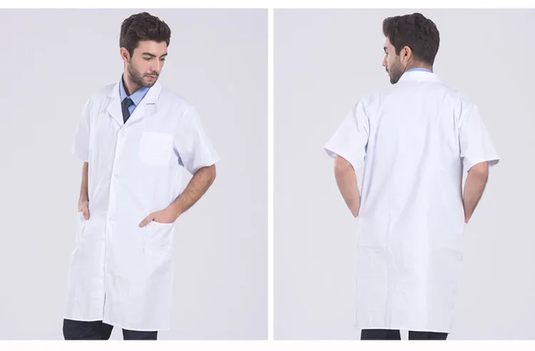 Men Women Work Cothing White-coat Laboratory Working clothes Long Style Lab Coats Workshop Dust-proof Protective Clothing (8)