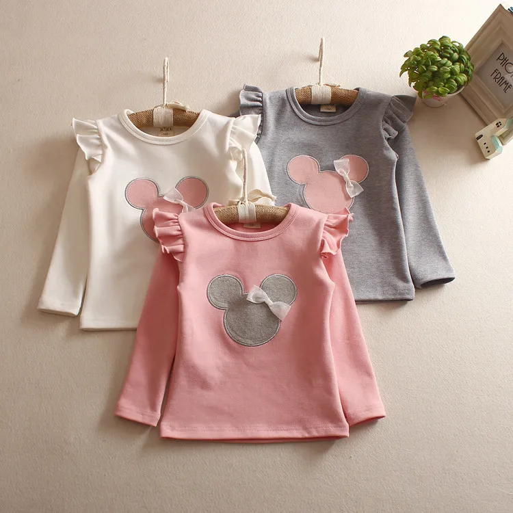 

Fashion Style Toddler Girls t shirts Top Pattern Cotton Clothes Pink White Pink Gray Size 2t 3t 4t 5 6