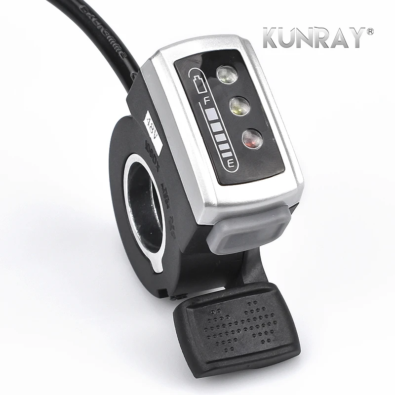 

RoHS 36V 48V 106DX E-Bike Bicycle Scooter Motorcycle Finger Throttle Both-Way Thumb With Battery Power And ON-OFF Switch