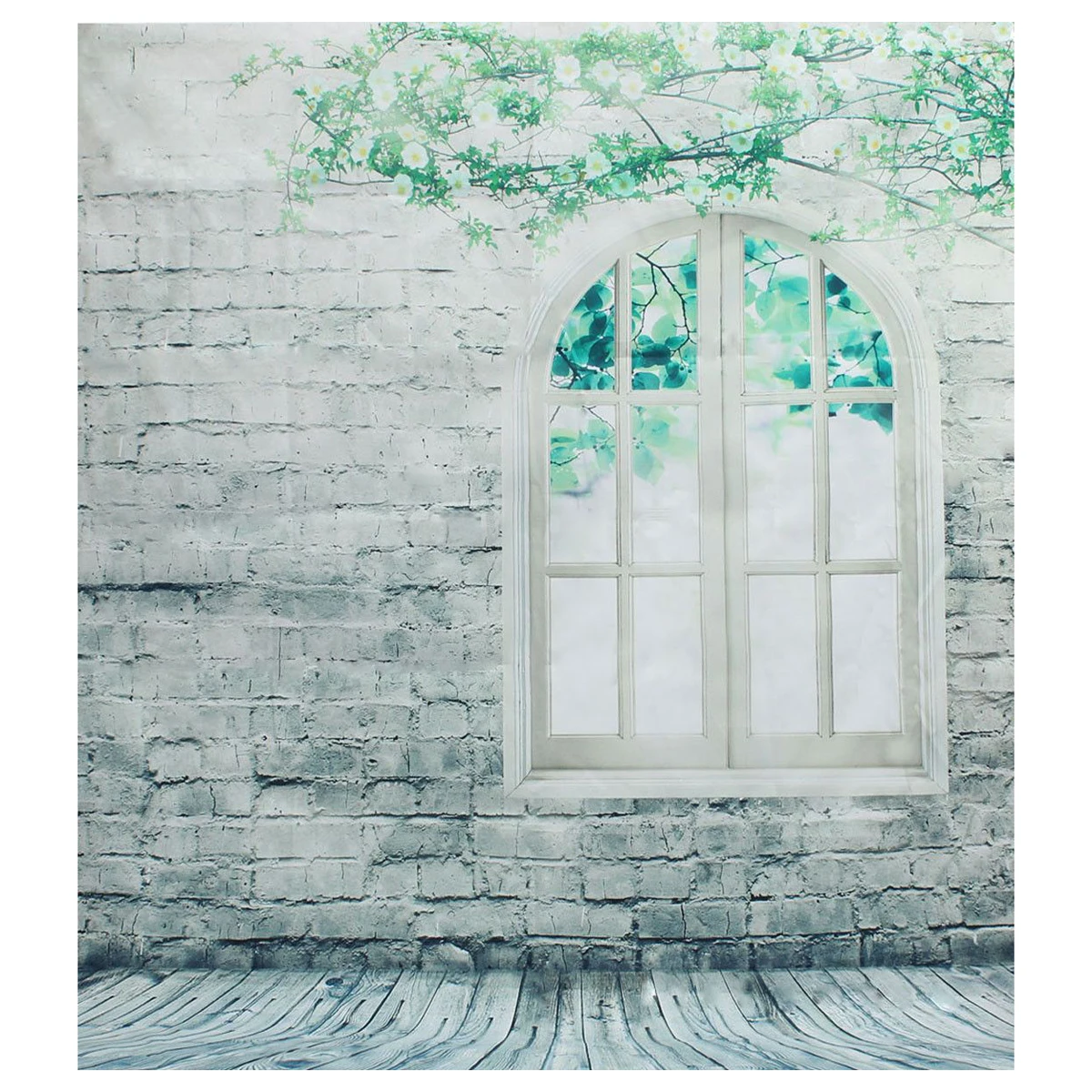 

EDT-2*1.5m Window Tree Brick Wall Studio Photography Prop Backdrops Photo Background