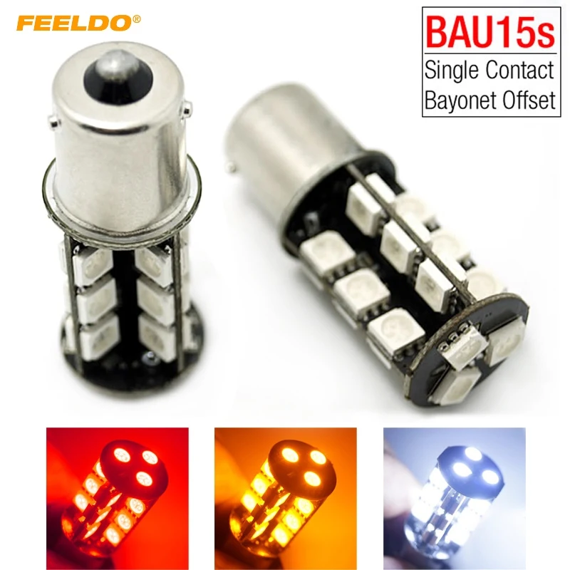 

FEELDO 10Pcs BAU15S S25 27SMD 5050 27LED CANBUS OBC Error Free Car LED Light Turn Light Bulbs #FD-4014