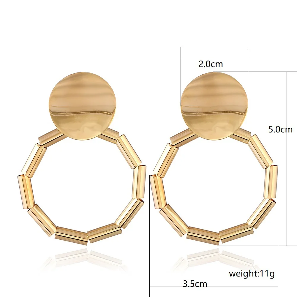 Kristi Tina Fashion Jewelry Female Exaggerated Metal Geometry Earrings Vintage Zinc Alloy Charm | Украшения и аксессуары