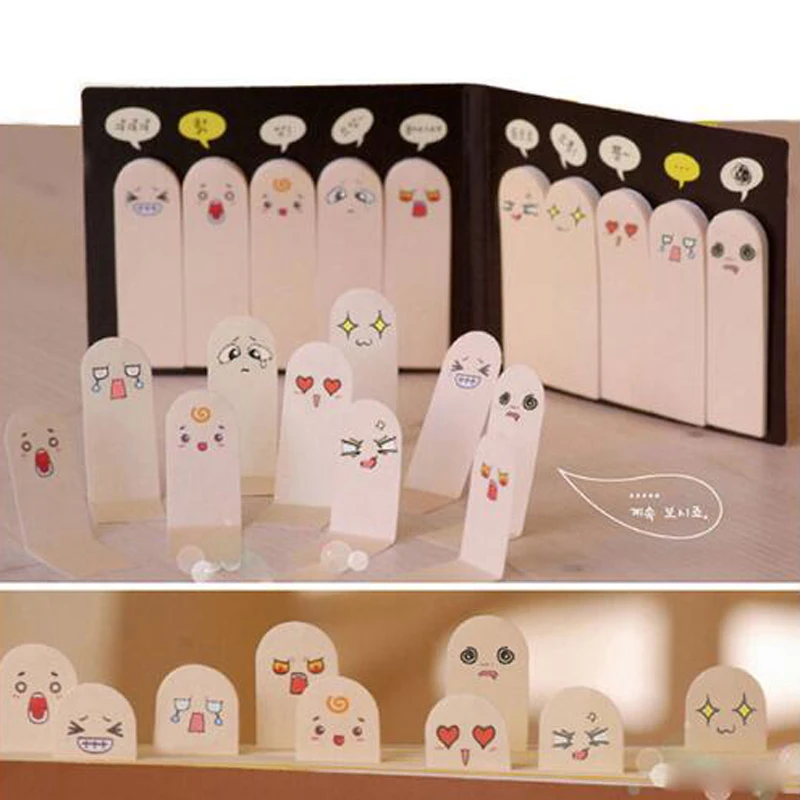 

1Pcs 200 Pages Kawaii Unique Scrapbooking Ten Fingers Sticker Bookmark Tab Flags Memo Book Marker Sticky Notes Office Stationery