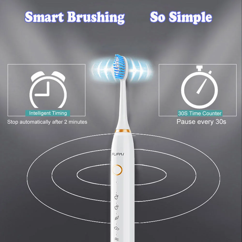 Deep Clean 10 DuPont heads Sonic Electric Toothbrush 31000 times/min Ultrasonic Whitening Teeth USB Oral Hygiene timer