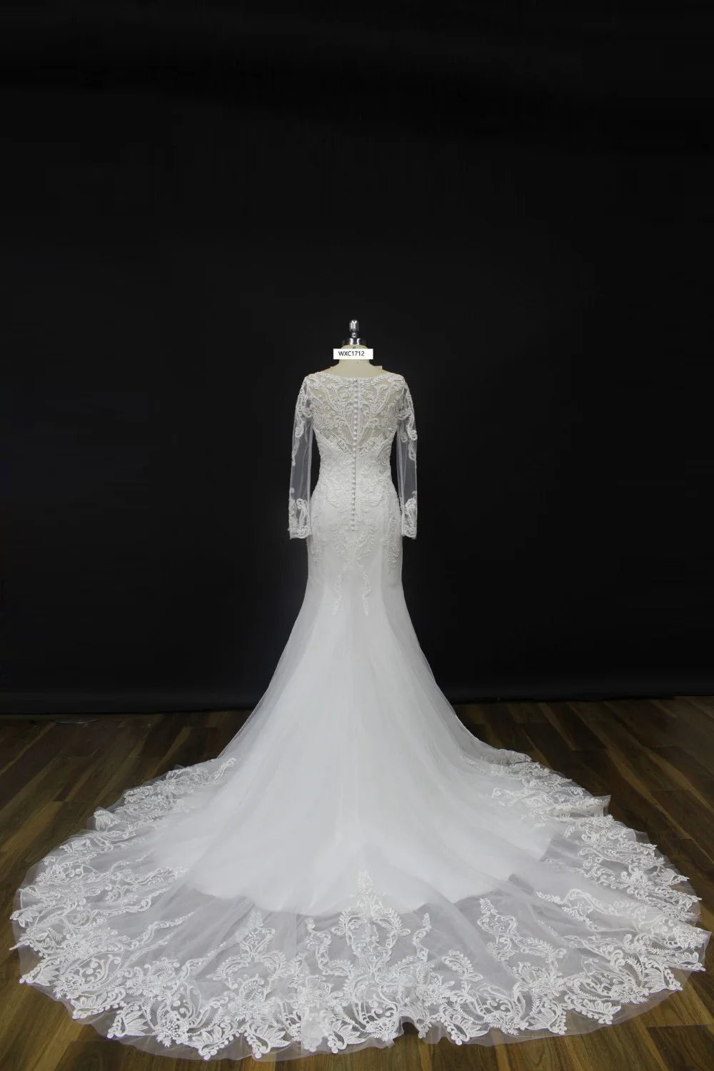 Vestido De Casamento великолепные v-образным вырезом с длинными рукавами Кружева Русалка Свадебные платья с аппликацией Кристалл Свадебное пляжное платье YW148