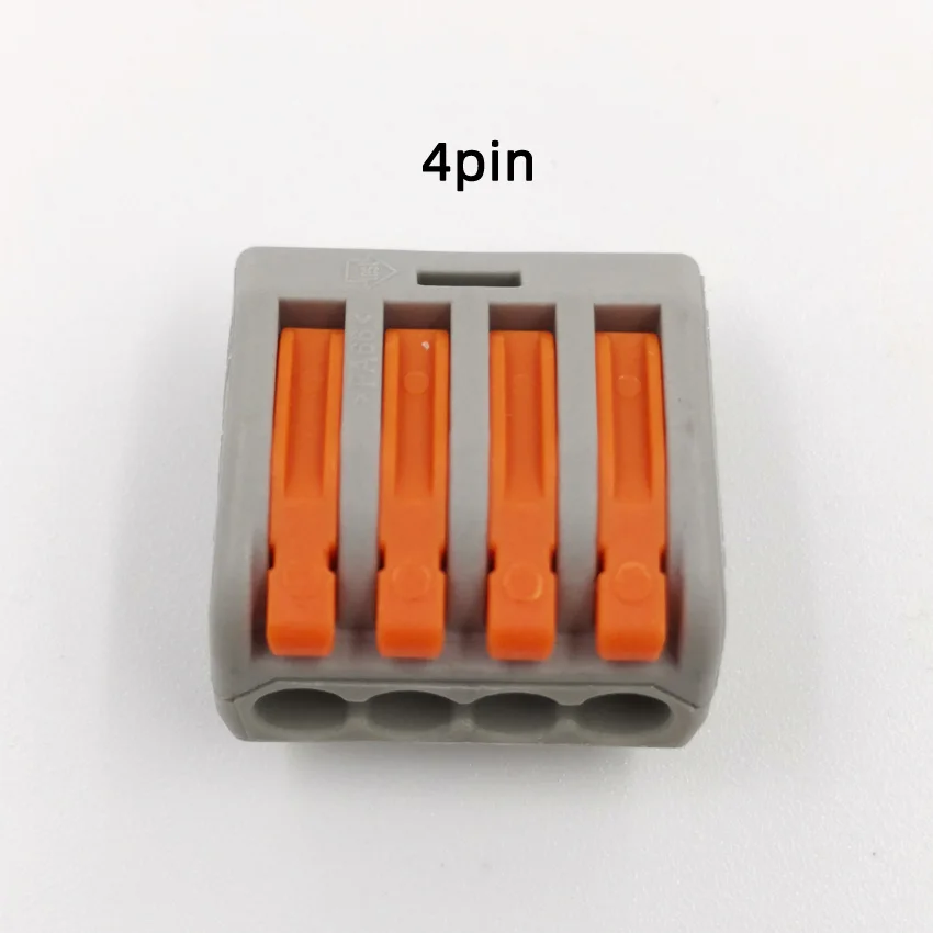 Универсальные клеммы блок плагин для электрических проводов разъем 222-412 413 414 415 418 SPL-2 3 Тип проводка кабеля Разъем - Цвет: 4pin     1pcs