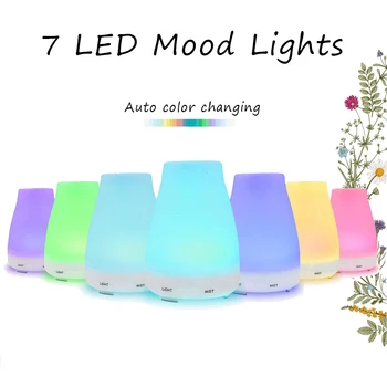 

VVPEC Air Humidifier Essential Oil Diffuser Fogger LED Light Ultrasonic Aroma Diffuser Mist Maker For Home Aromatherapy