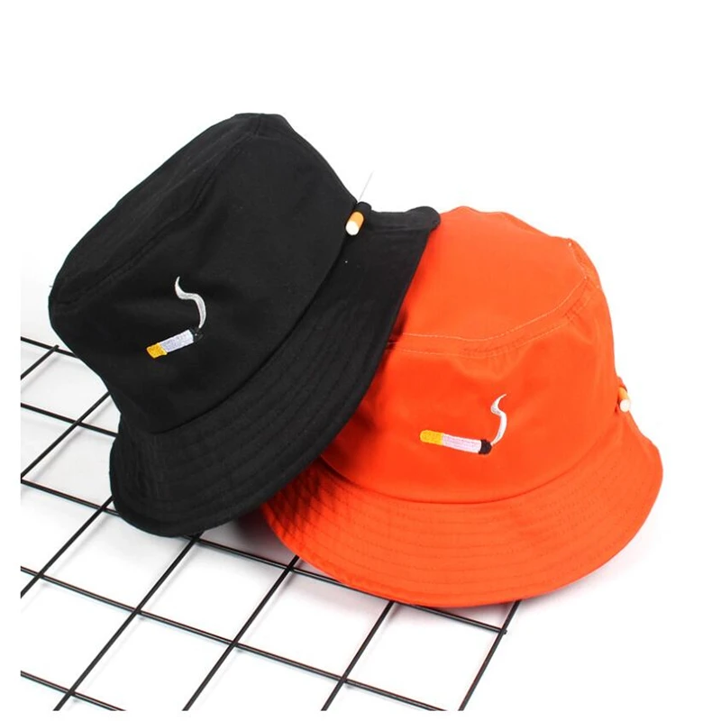 

NO CHILL cigarette embroidery bucket hat for men women hip hop fisherman hat Adult panama bob hat summer lovers flat hat #0607