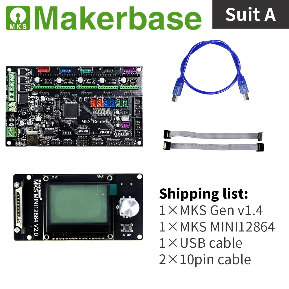 Комплекты MKS Gen v1.4 и MINI12864 для 3D принтеров разработанные Makerbase|Детали аксессуары