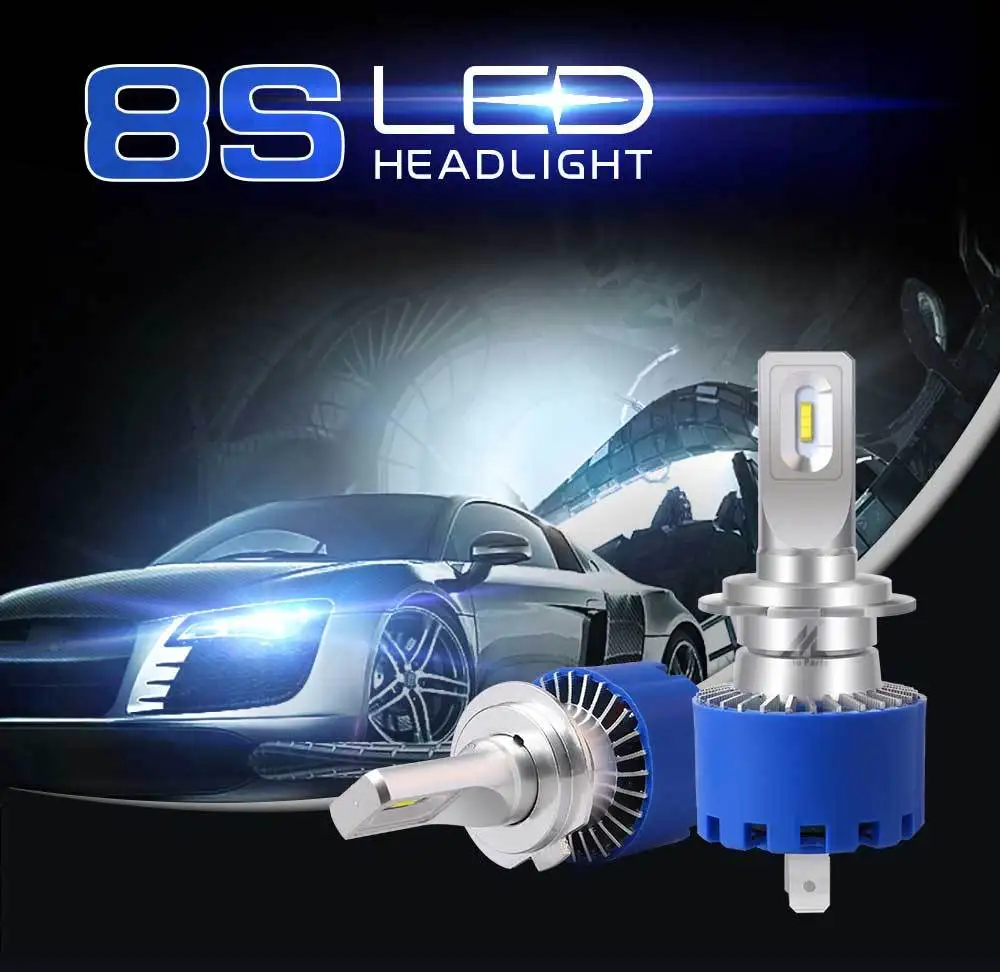 Xenplus h7 светодиодные фары автомобиля 12 В 8000lm 60 Вт Авто лампы csp чипы H1 H4 H7 H11 9005 /HB3 9006/HB4 9012 6500 К автомобиль-Стайлинг