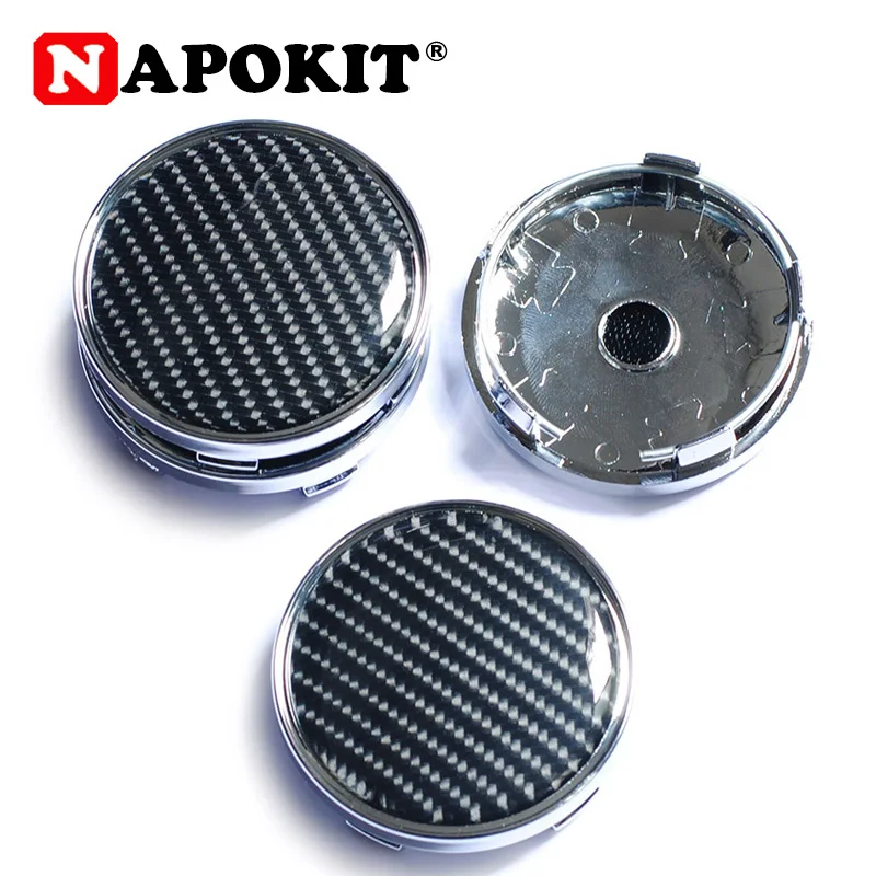 4pcs/lot 60mm Carbon Fiber Car Wheel Center Caps Hub Cover Badge for Volkswagen Golf Polo Passat GTD Hub Cap Emblem Car Styling