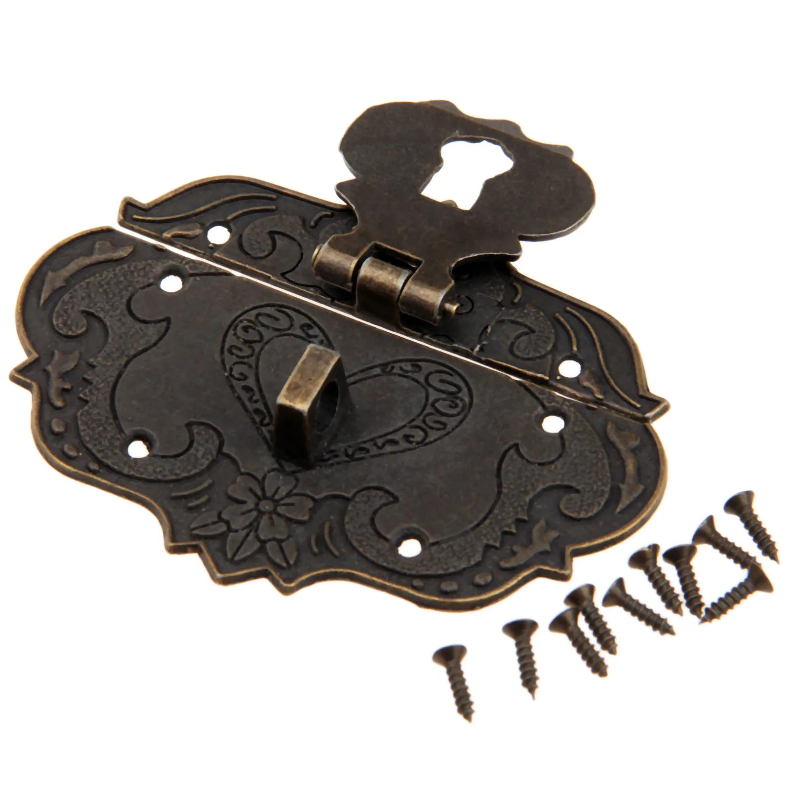 1Pc 76x57mm Antique Brass Jewelry Chest Box Gift Box Suitcase Case Buckles Toggle Hasp Latch Catch Clasp Vintage Hardware