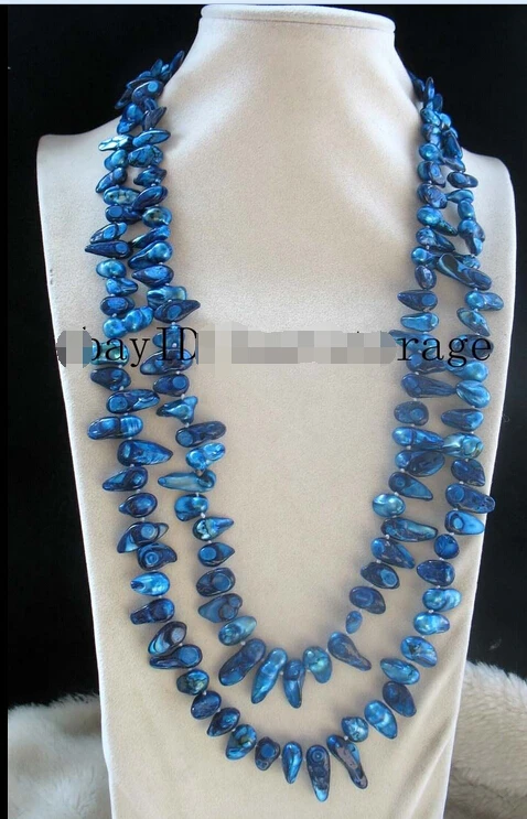 

freshwater pearl blue baroque necklace 50