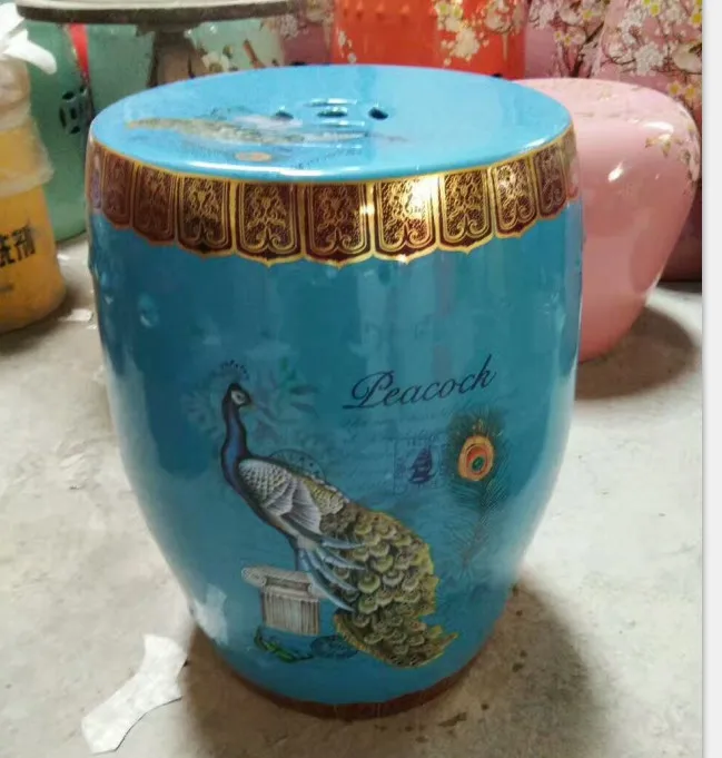New chinese peacock design porcelain garden stools for dressing