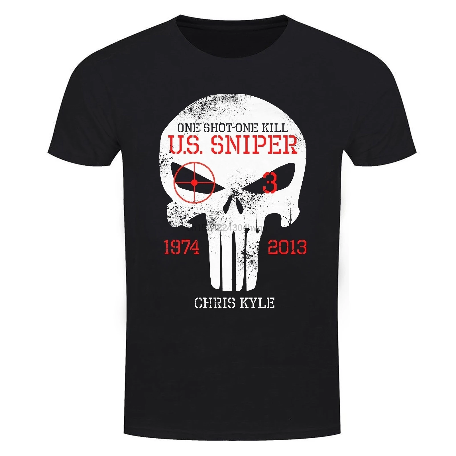 

Chris Kyle Punisher Skull Mens Graphic Tee Shirt Cotton T Shirt Casual Fashion women tshirt