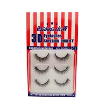 

Beautypapa New 3Pairs Handmade Eye Lashes Real Mink 3D Natural Cross False Eyelashes