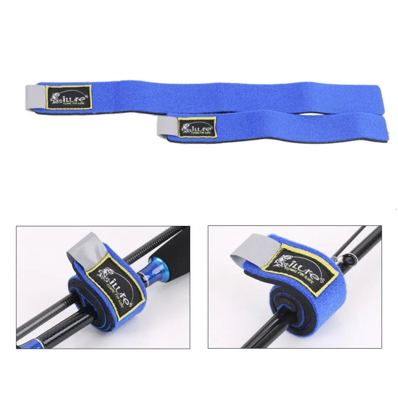 

2 Pcs Fishing Rod Belt Strap Sleeve Fishing Pole Tie Wrapping Band Pack with Elastic Carp Fishing Accessories