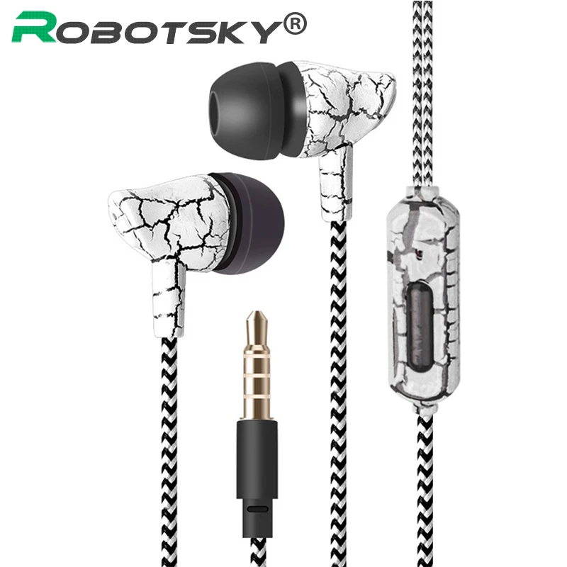 buy 3.5mm Sport Crack Earphone Super Bass Wired Earbuds Headset Wired Headphones With Mic for Mobile Phone Gaming Headphones MP3 4