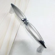 128mm fashion modern furniture handles shiny silver kitchen cabinet wardrobe door handles 5 gray chrome dresser
