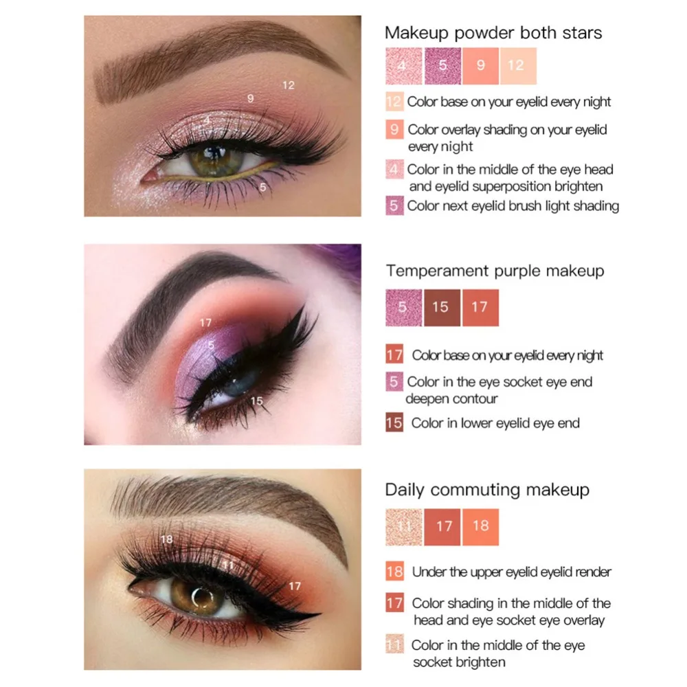 18 цветов Профессиональная палитра теней для глаз Shimmer Matte Eye Shadow MakeUp долговечная палитра для красоты Косметика