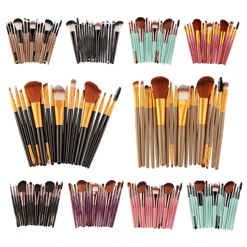

18pcs/set Cosmetic Makeup Eyeliner Brush Eyeshadow Concealer Foundation Brush Multipurpose Eye Synthetic Hair Brushes Set