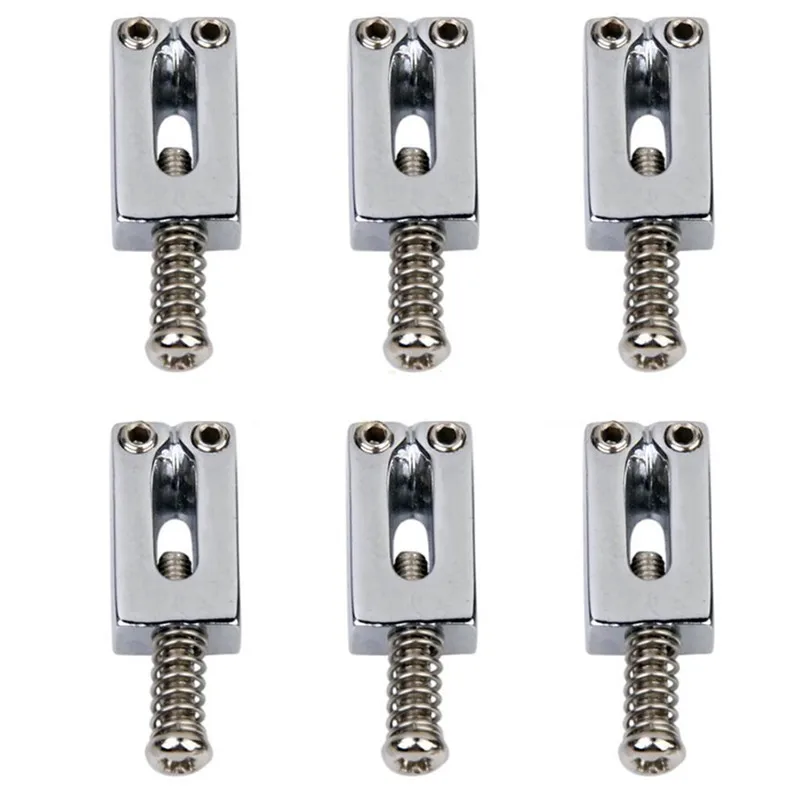 

Electric Guitar Part Guitar Saddles Chrome Tremolo Bridge Saddles Replacement Parts For Electric Guitar with Spring and Screw