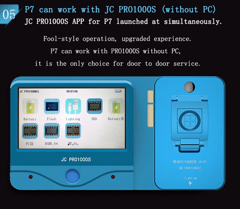 JC Pro1000S Многофункциональный NAND Программист PCIE NAND инструмент для чтения и записи для iPhone 8 8P X 7 7P 6 6S 6SP 5 4 для всех iPad - Цвет: JC P7 With Pro1000S